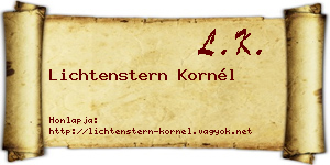 Lichtenstern Kornél névjegykártya