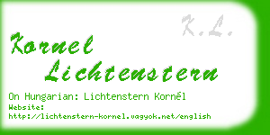kornel lichtenstern business card