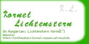 kornel lichtenstern business card